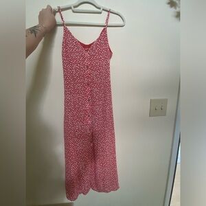 Sienna sky, cute red and white little floral print dress. Never worn